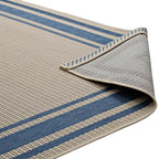 Rim Solid Border Indoor and Outdoor Area Rug in  | 5X8 &amp; 8X10 Size Options  | Blue and Beige, Light and Dark Beige &amp; Gray and Beige | Tight Low Pile Weave | Gripping Rubber Underside | 100% Soft Polypropylene image 6