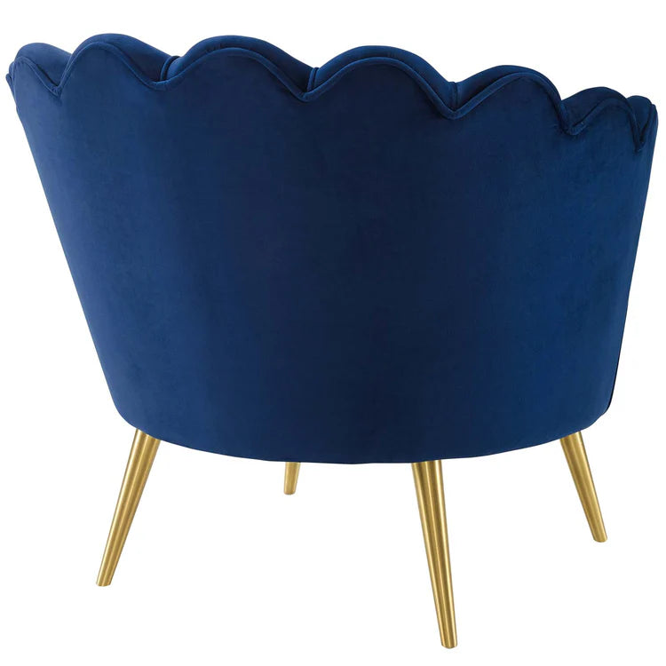 Admire Gray Scalloped Edge Performance Velvet Accent Armchair image 5