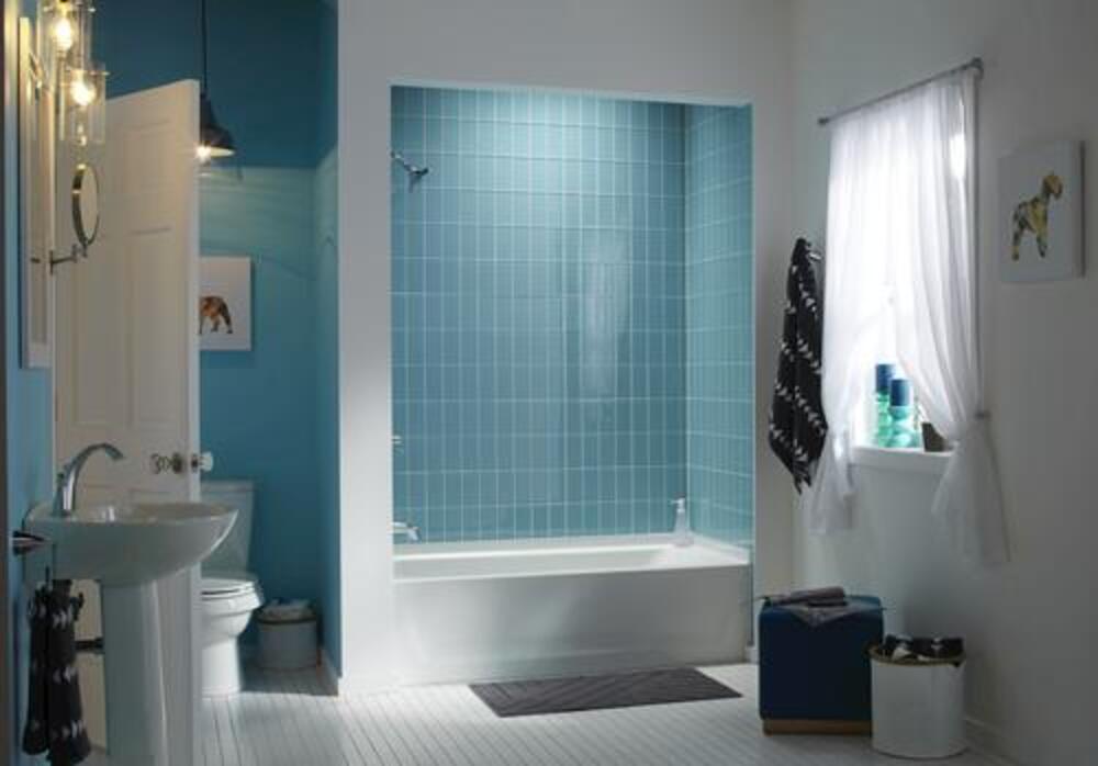 Sterling 60"W x 30"D x 16"H White Bathtub | Ensemble Series | Left Or Right Drain Location Options | Made Of Solid Vikrell Material | Designed With A 16" Apron image 1