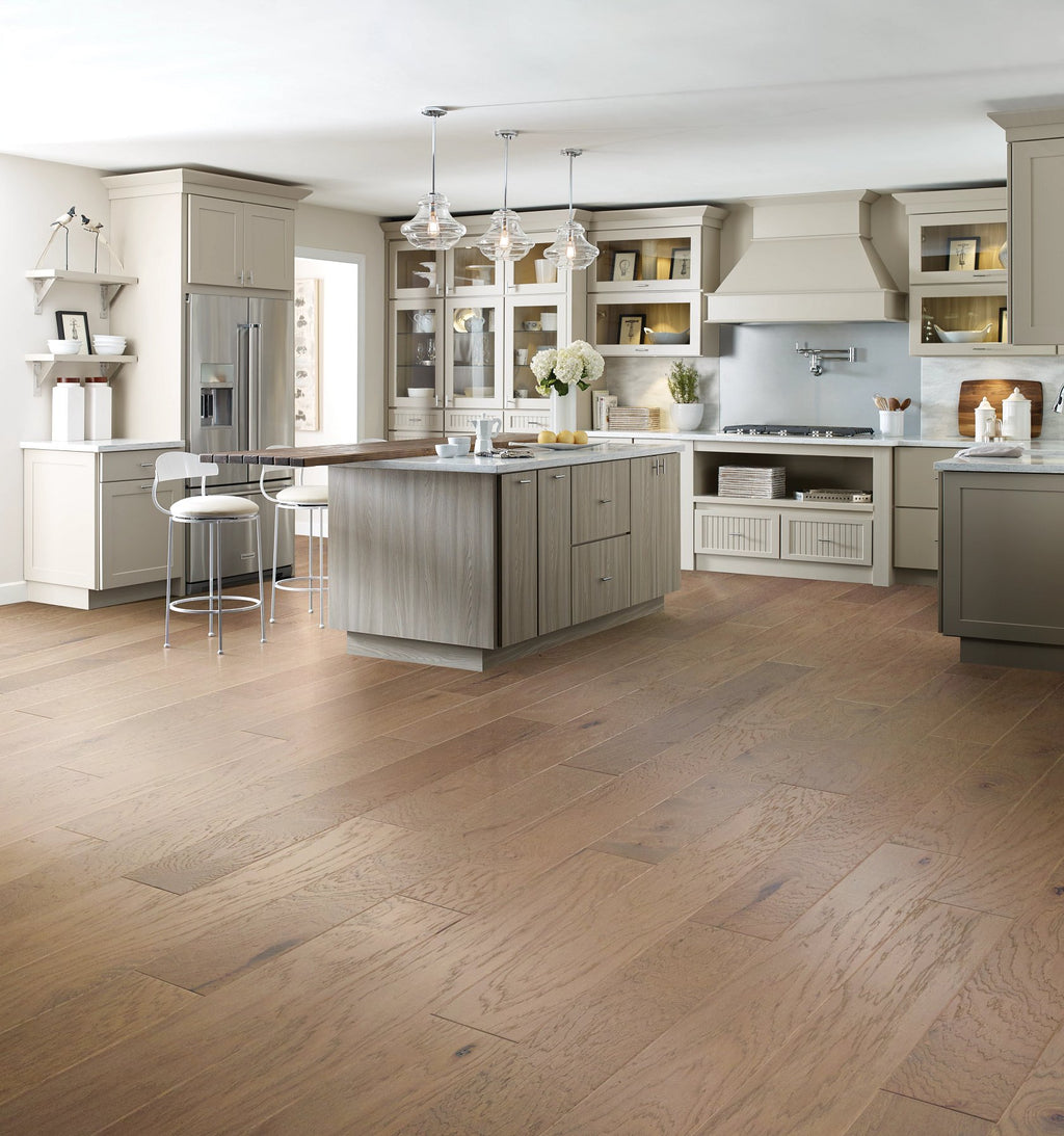 High Plains 6 3/8 | Repel Collection | Jute Shade | Hickory | Real Hardwood | Water Resistant | Scuff Resistant | 1.2 mm Veneer Thickness | 30.48 Sq. Ft. Per Carton | Wire Brushed Texture image 3