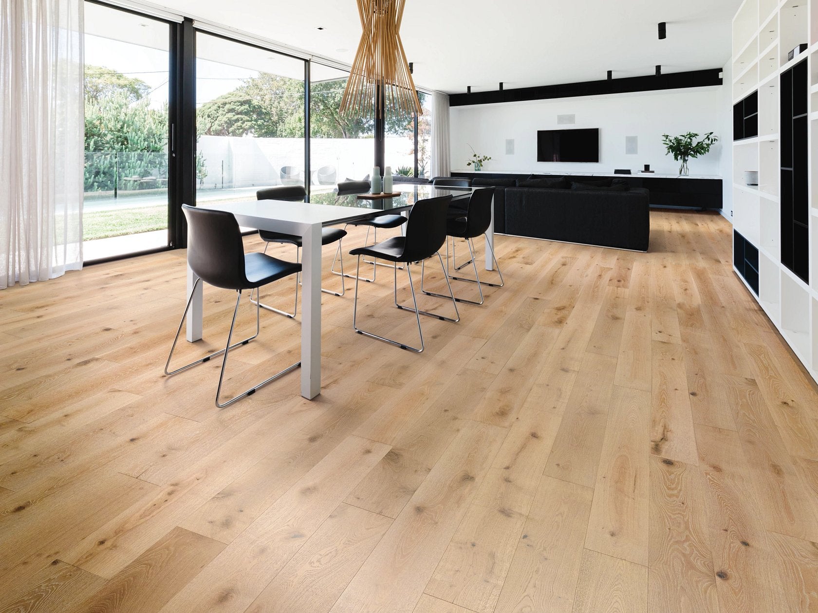 Expressions Hardwood | The Gallery Collection | Poetry Shade | White Oak | Real Hardwood | 4 mm Veneer Thickness | 23.31 Sq. Ft. Per Carton | Wire Brushed Texture image 3