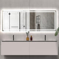 LED Bathroom Mirror 84x32 Inch Front &amp; Backlit Lights Vanity Mirror, Wall Mounted Anti-Fog Dimmable LED Makeup Mirror, IP54 3K-6K Warm/Natural/Daylight, Tempered Glass (Horizontal/Vertical) UL image 0