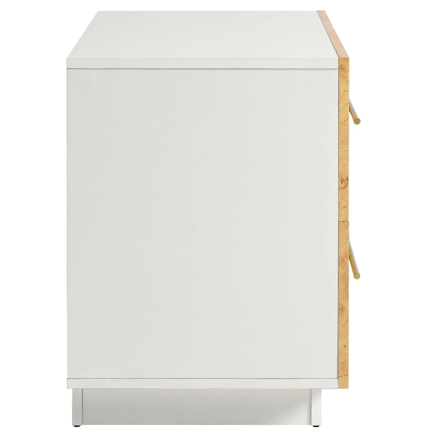 Modern Abel Nightstand with 2 Drawers – White Bleached Burl Wood Finish image 2