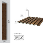 Large Slats Polystyrene Wood Slat Walls 112 in x 9 1/2 in - (Pack of 10) / 73.5 sqft image 10