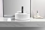 Tuscany 16-1/8"W x 16-1/8"D White Ceramic Round Bathroom Vessel Sink | Kati Series | Premium Quality Ceramic Construction | Elegant Modern Style Design image 2