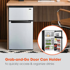 Magic Chef 3.1 Cu Ft 2 Door Manual Defrost Refrigerator | Stainless Look | Energy Star Qualified | 5 Year Warranty On Compressor | Door Storage | 2 Reversible Door image 3