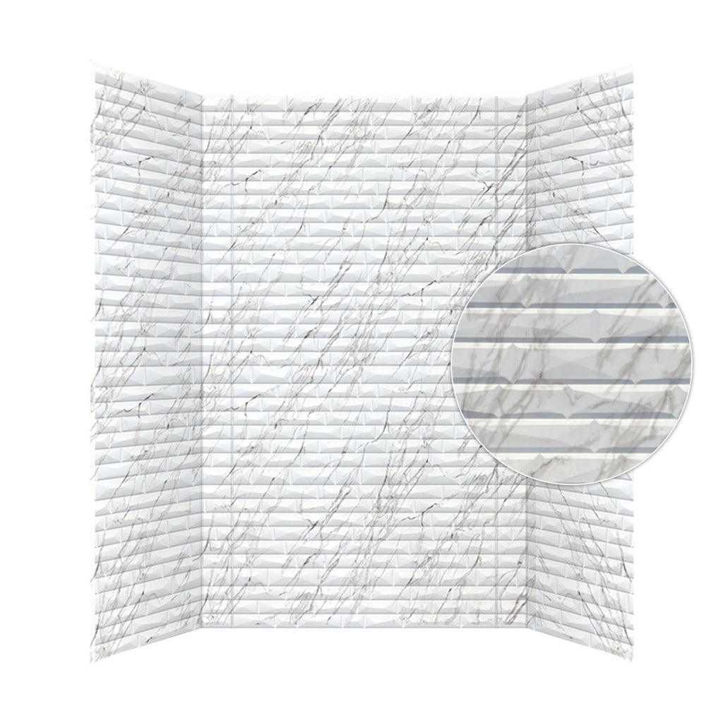 Vista Shower Wall Tiles For Shower and Tub Surrounds | Glue Up Easy To Install | 3 Wall Set image 2