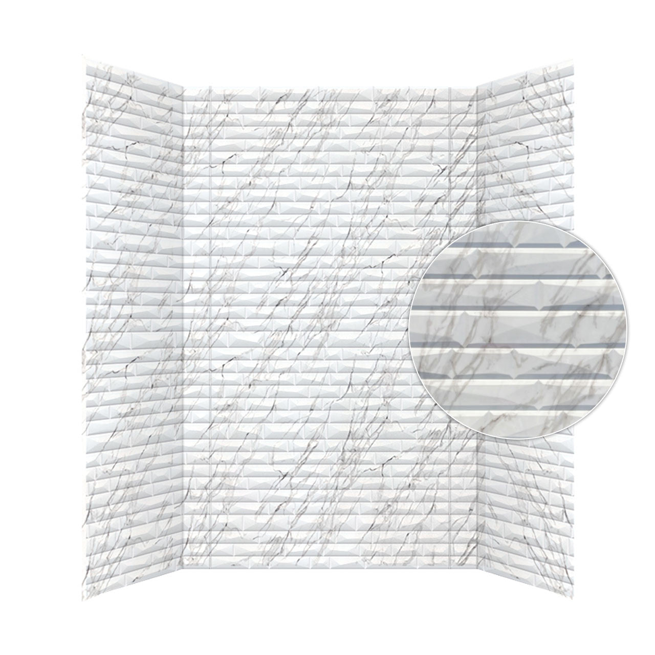 Vista Shower Wall Tiles For Shower and Tub Surrounds | Glue Up Easy To Install | 3 Wall Set image 2