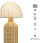 Santo White Natural Rattan Table Lamp with Dome Shade | Pack of 2 image 10