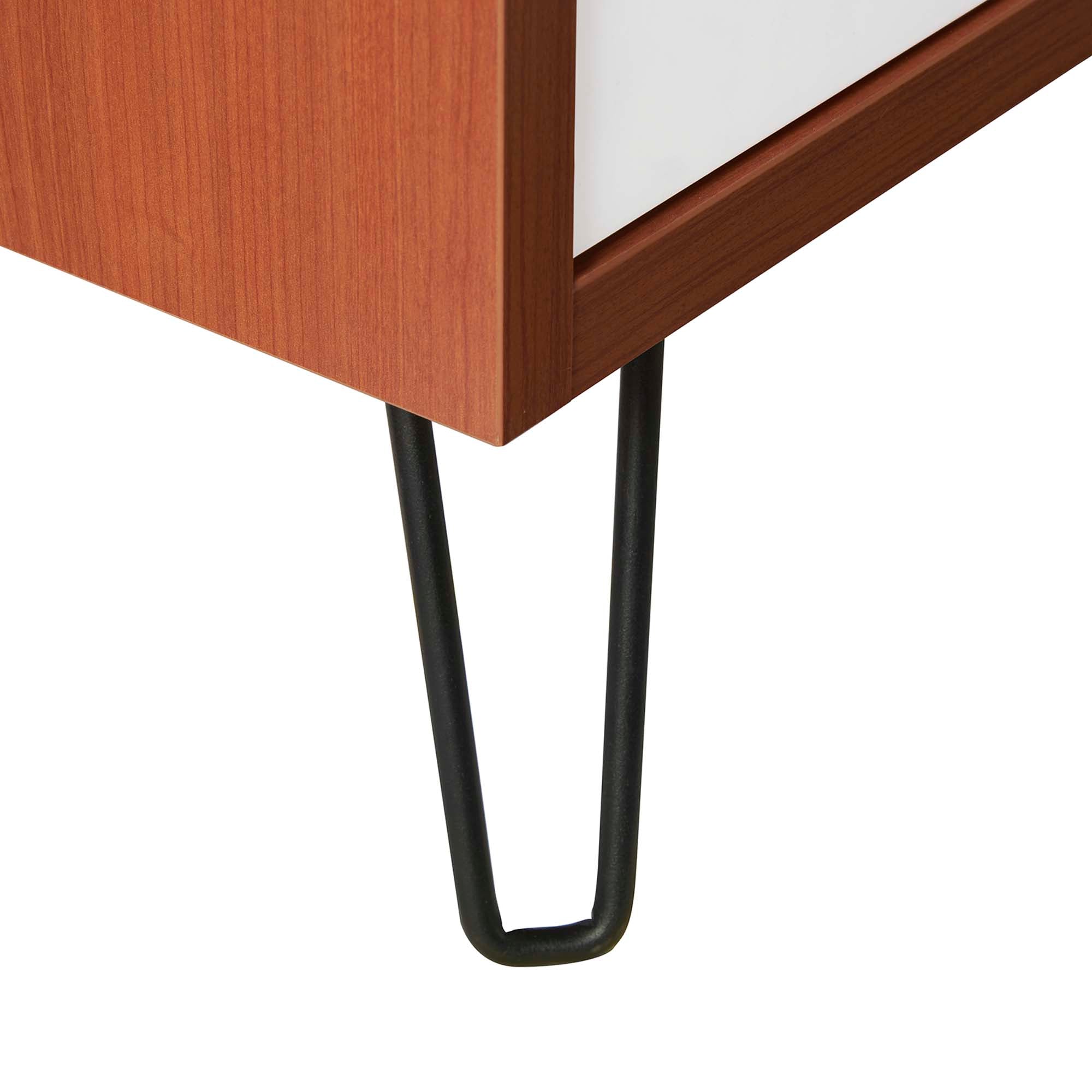 Bathroom Vanity Cabinet (Sink Basin Not Included) In Cherry White Color | Energize Series | 24", 36", 48" Single, 48" Double, 48" Double Or Single Sink Size Options | Modern Bathroom Vanity | Metal Hairpin Legs | Dual Soft-Close Doors image 3