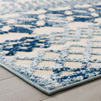 Reflect Giada Abstract Diamond Moroccan Trellis Indoor/Outdoor Area Rug | Ivory and Blue  | 5X8 &amp; 8X10 Size Options | Tight Low Pile Weave | Gripping Rubber Underside | 100% Polypropylene | Pack Of 2 image 6