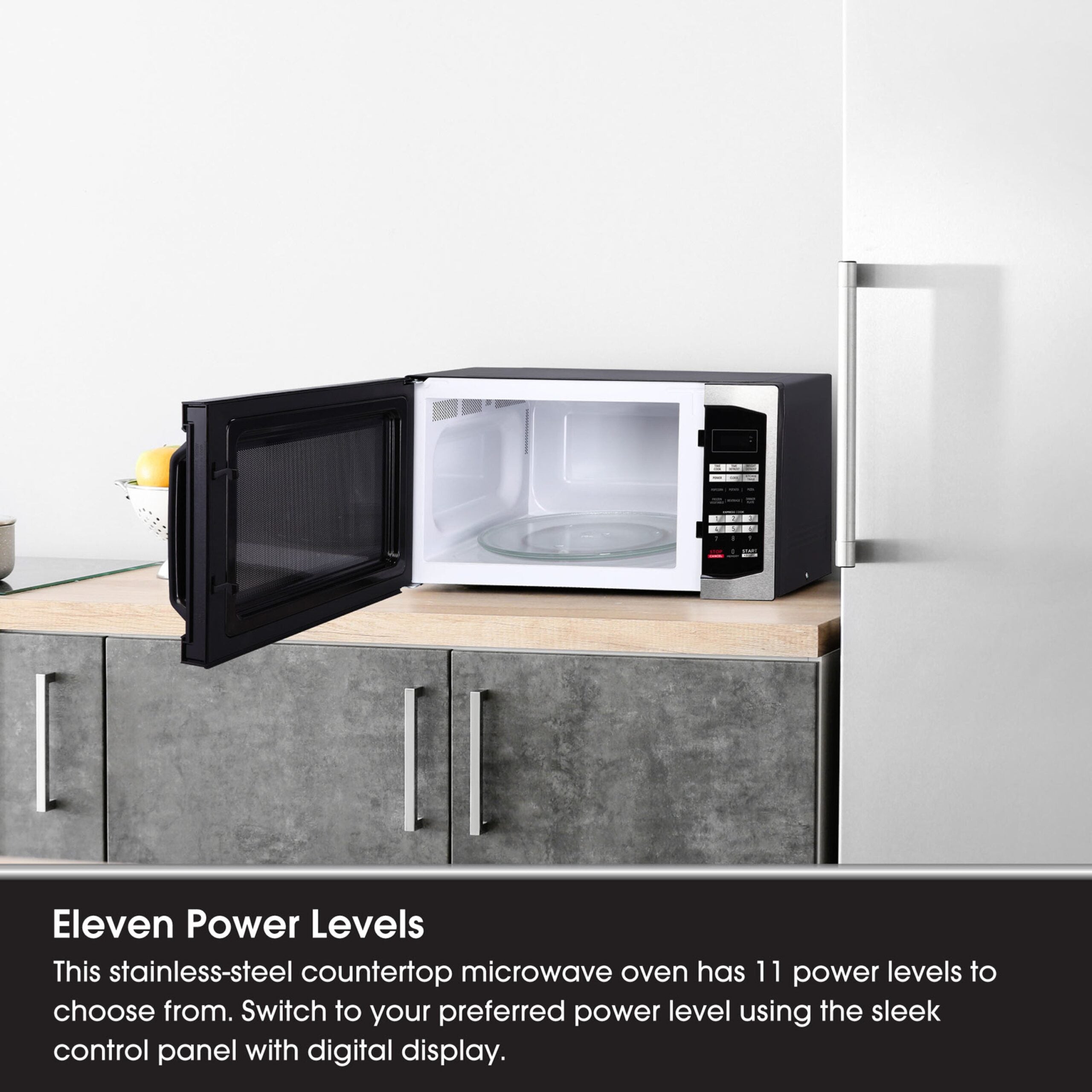 Magic Chef 1.6 Cu. Ft Countertop Microwave | 1100 Watt | Stainless Steel Door | Digital Display | 6 Auto Cooking Modes | Child Lock | 8 Years Warranty On Magnetron image 2