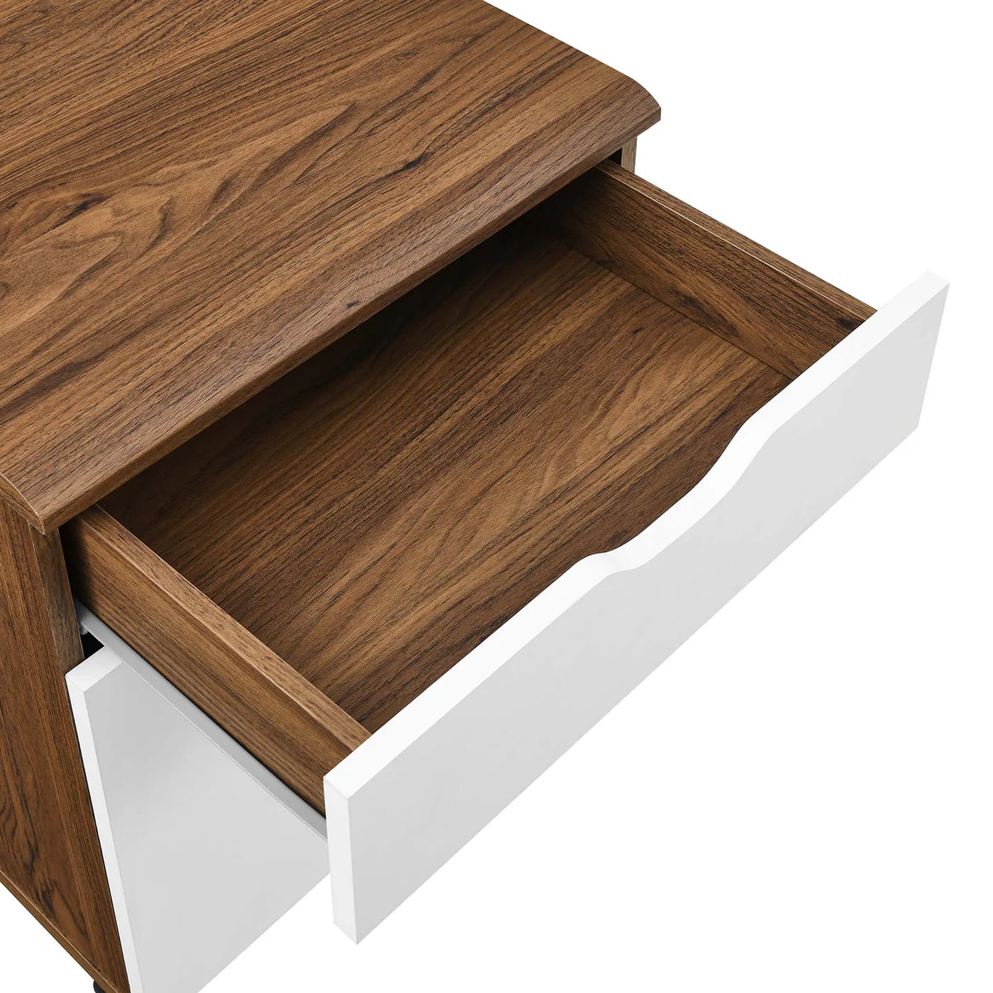 Envision Walnut White Wood Filing Cabinet image 3