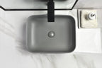 Tuscany 19-3/4"W x 15-3/8"D Matte Gray Ceramic Rectangular Bathroom Vessel Sink | Matte Gray Color | Bette Series | Premium Quality Ceramic Construction image 1