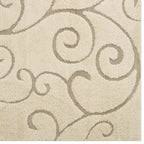 Jubilant Burgeon Scrolling Vine Shag 5x8 Area Rug | Creame and Beige | Shag Weave Of 1.18 Inches | Gripping Jute Fabric Underside | Soft High Density Polypropylene image 2
