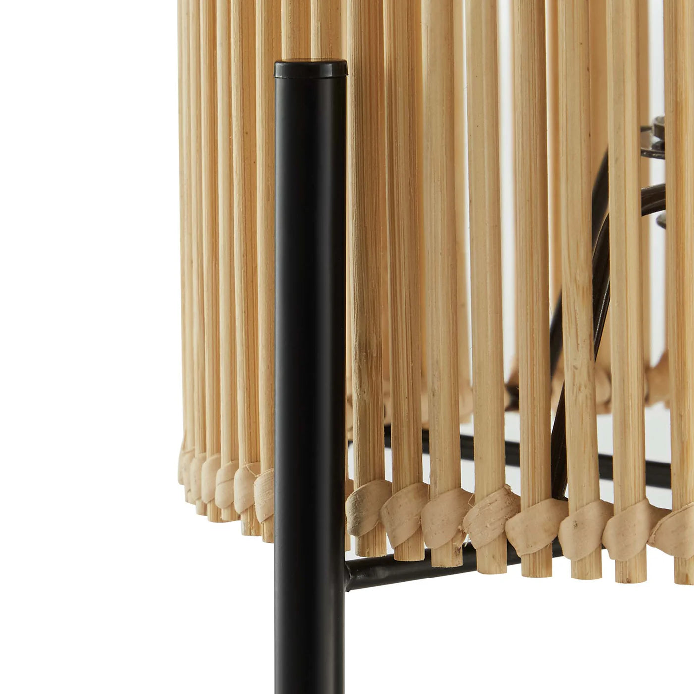 Casen Natural Bamboo Table Lamp | Cylindrical Open-Weave Bamboo Shade | E26 Base | Pack of 2 image 6