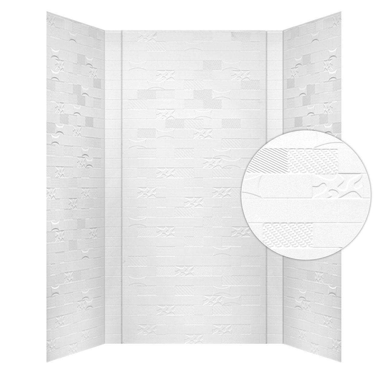 Versa Tile Shower Wall Tiles For Shower and Tub Surrounds | Glue Up Easy To Install | 3 Wall Set image 1