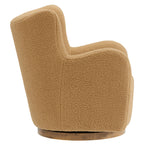 Montrose Wingback Sherpa Swivel Accent Chair in Camel Walnut image 7
