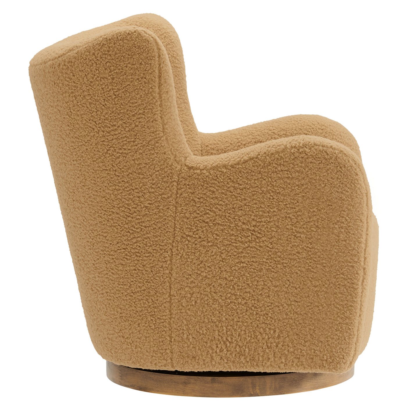 Montrose Wingback Sherpa Swivel Accent Chair in Camel Walnut image 7