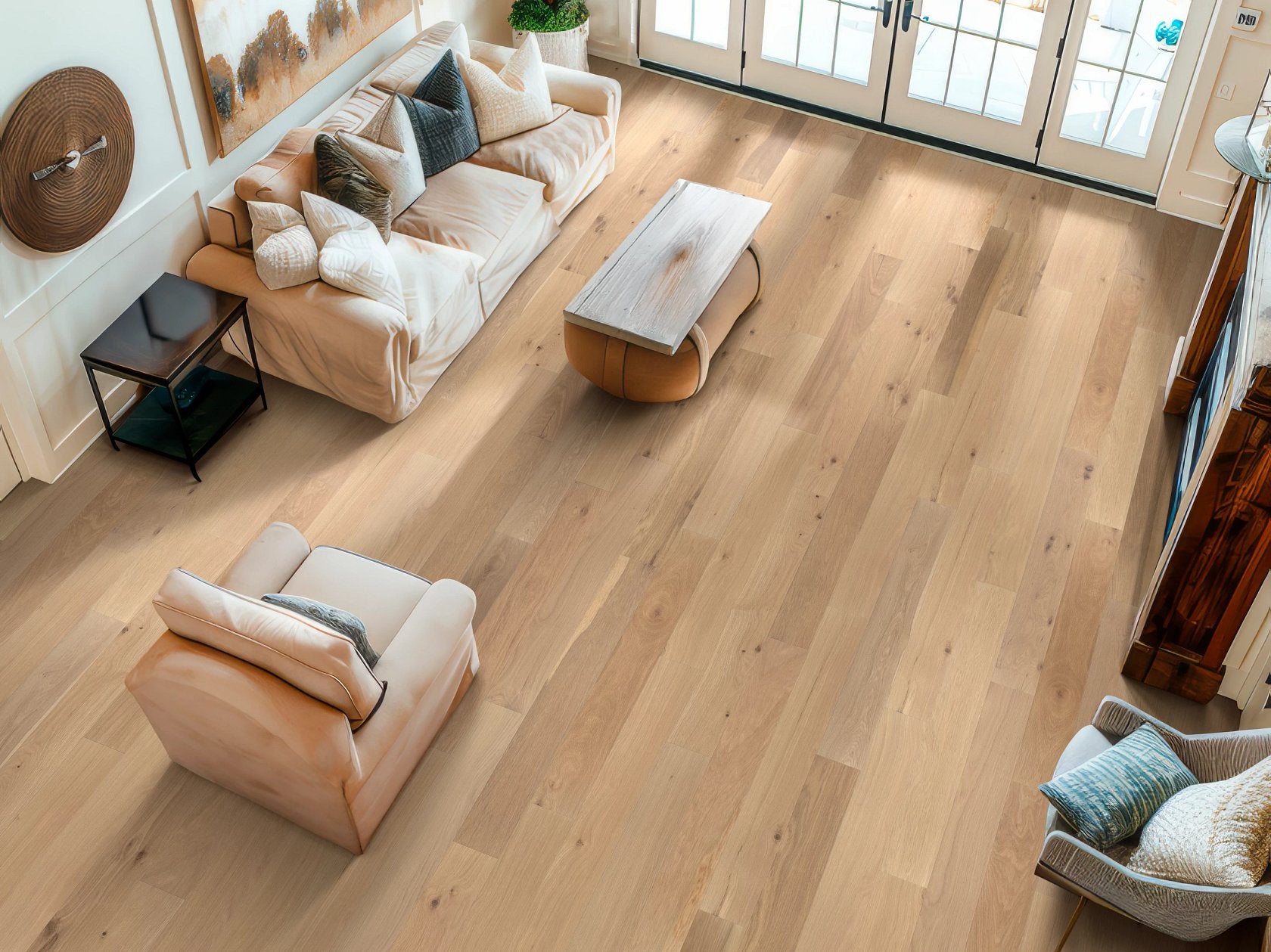 Americana Oak | Repel Collection | Ethos Shade | White Oak | Real Hardwood | Water Resistant | 2 mm Veneer Thickness | 22.14 Sq. Ft. Per Carton | Wire Brushed Texture image 2