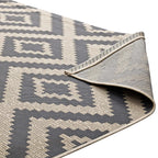 Jagged Geometric Diamond Trellis Indoor and Outdoor Area Rug | Gray and Beige | 5X8 &amp; 8X10 Size Options | Tight Low Pile Weave | Gripping Rubber Underside | 100% Soft Polypropylene | Pack Of 2 image 5