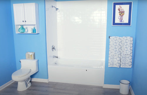 Subway Shower Wall Tiles For Shower and Tub Surrounds | Glue Up Easy To Install | 3 Wall Set image 5