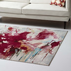 Multicolored Blume Abstract Floral 4x6 Area Rug | Tight Low Pile Weave | Gripping Grooved Rubber Underside | 100% Polypropylene | Pack Of 2 image 4