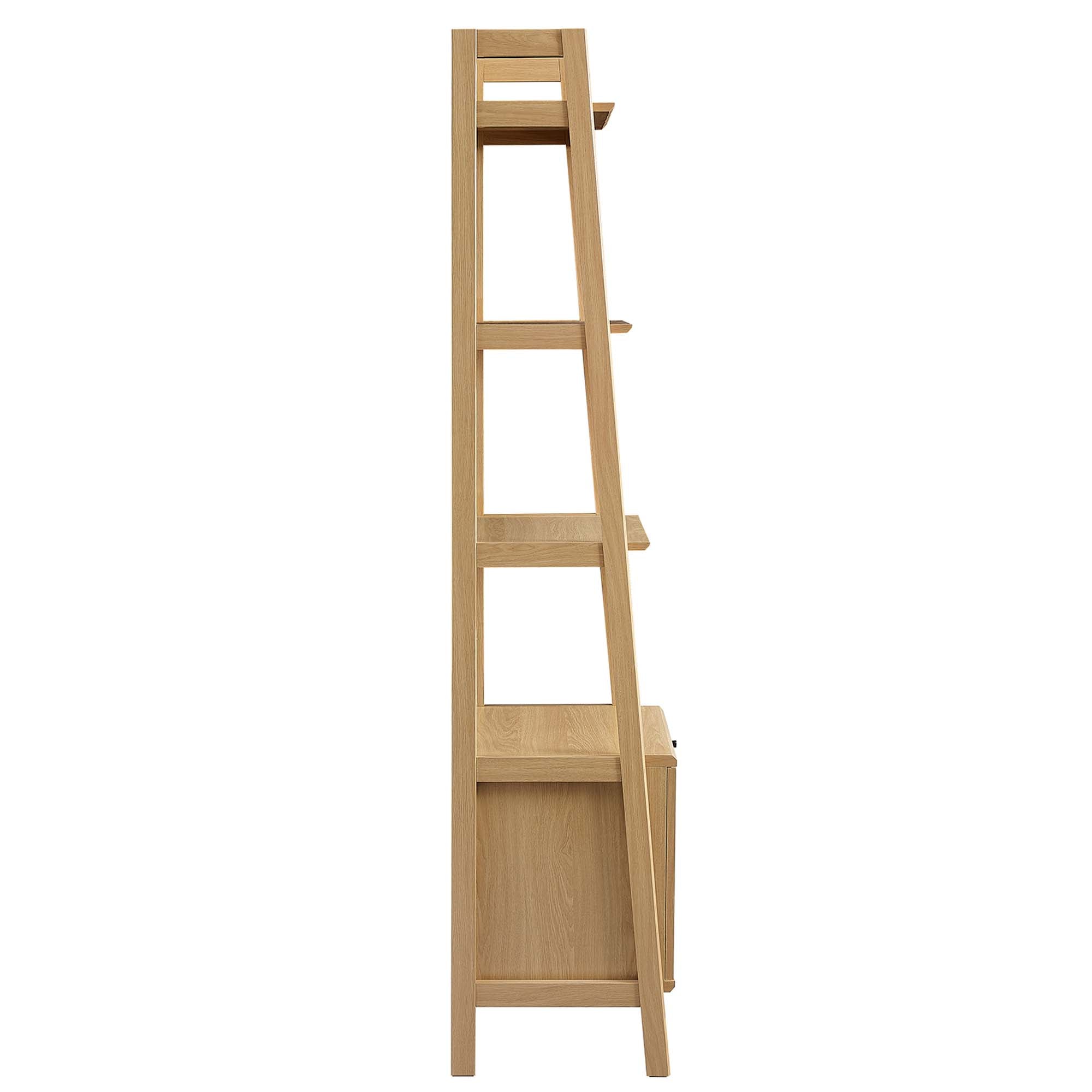 Bixby 21" Bookshelf | Walnut, Walnut White &amp; Oak Color Options | Particleboard &amp; MDF | Concealed Storage Area | White Shelves | Tiered Bookshelf image 5