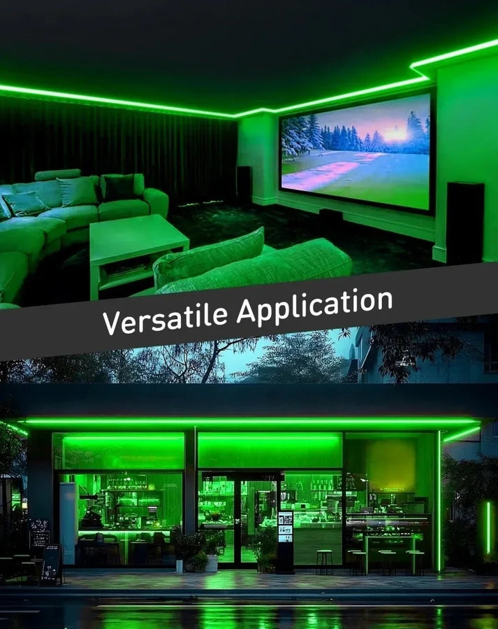 Green LED Neon Rope Light – Dotless, Cuttable, IP65, ETL Listed