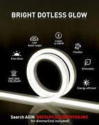 4500K Natural White LED Neon Rope Light – Dotless, Dimmable, IP65, ETL Listed