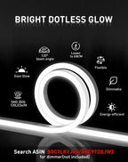 6000K Cool White LED Neon Rope Light – Dotless, Dimmable, IP65, ETL Listed