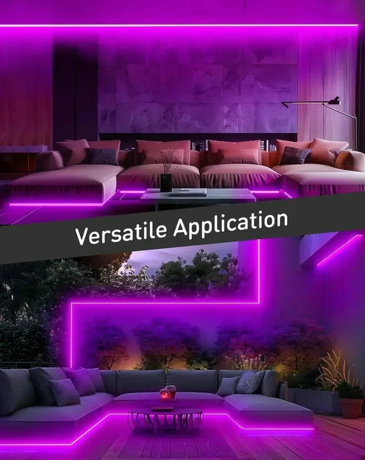 Purple LED Neon Rope Light – Dotless, Dimmable, IP65, ETL Listed