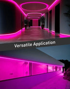 Pink LED Neon Rope Light – Dotless, Dimmable, IP65, ETL Listed