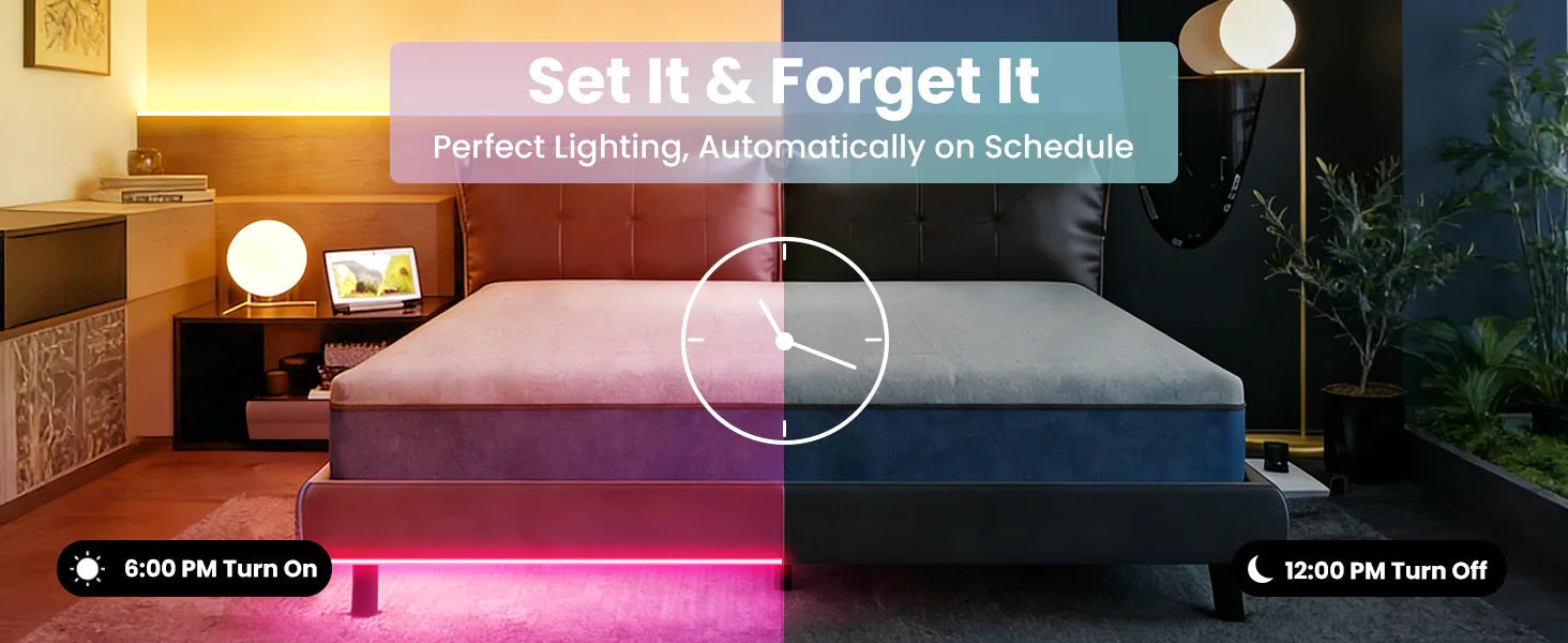 120V Smart RGB LED Neon Rope Light, IP65, 16M Colors, Voice Control