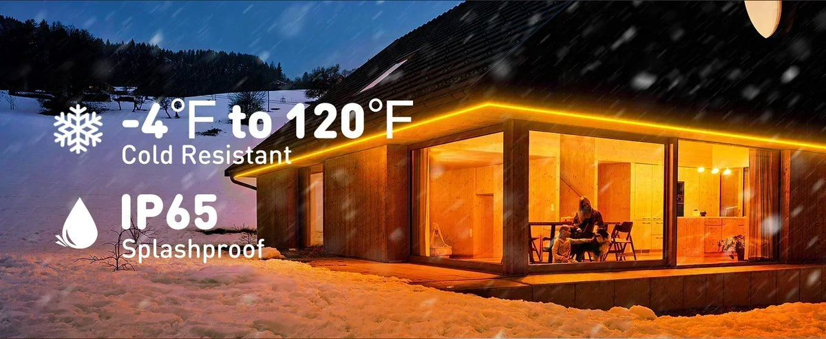 Amber Yellow LED Neon Rope Light – Dotless, Cuttable, IP65, ETL Listed, 110V
