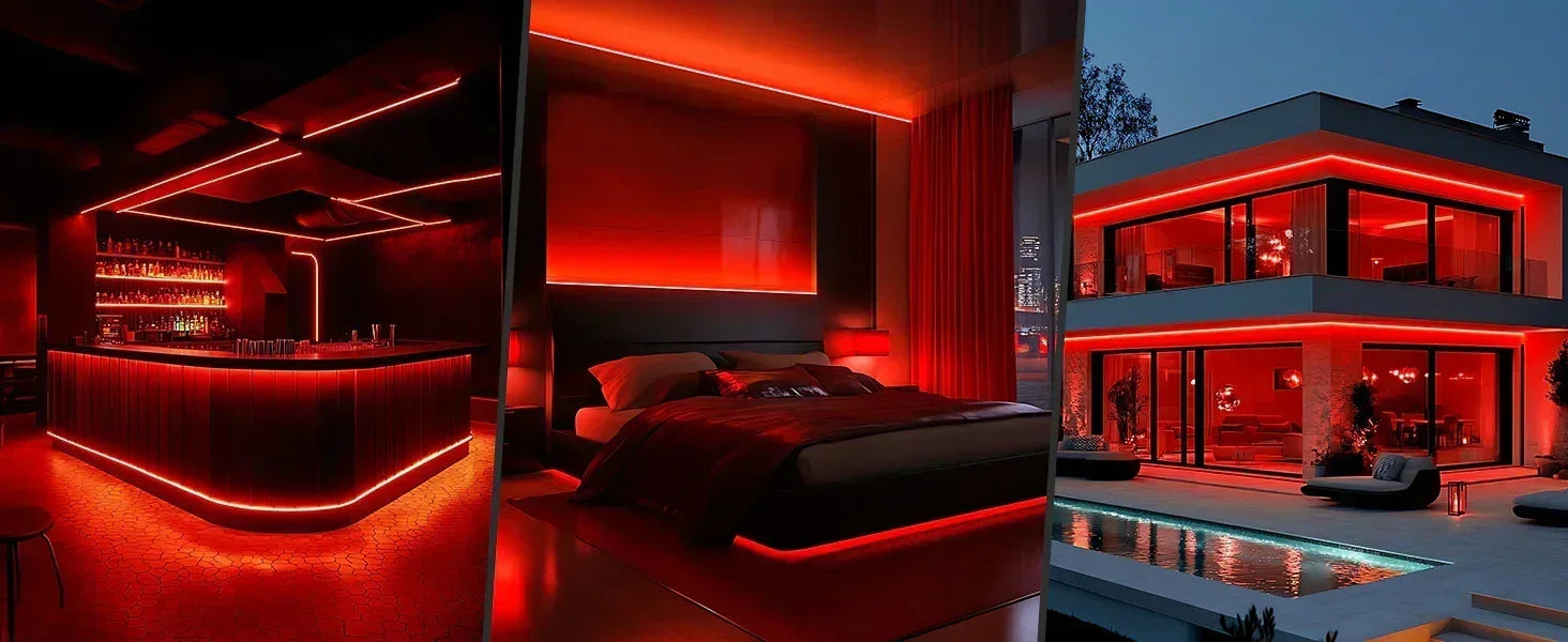 Red LED Neon Rope Light – Dotless, Dimmable, IP65, ETL Listed