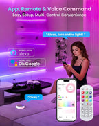 120V Smart RGB LED Neon Rope Light, IP65, 16M Colors, Voice Control