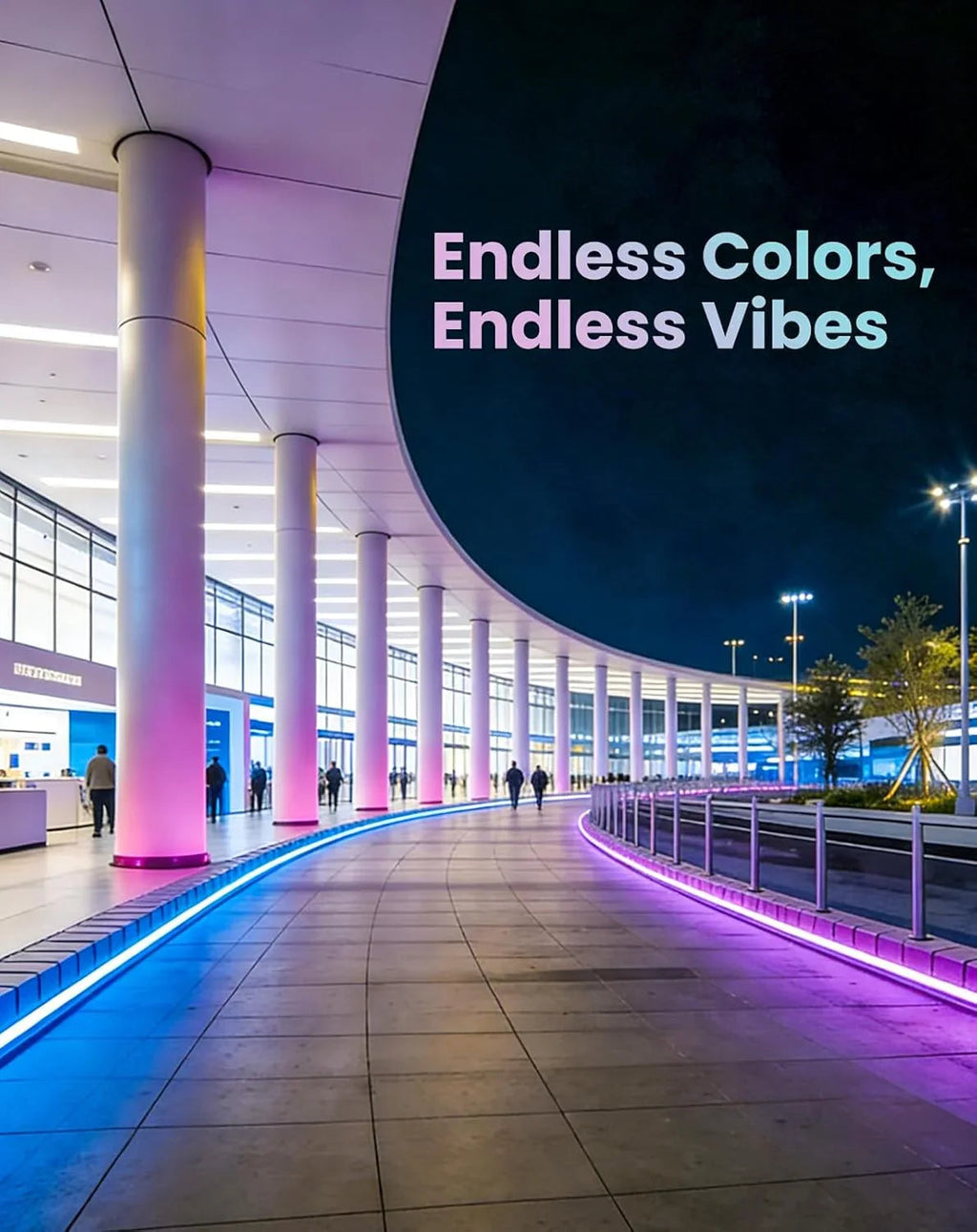 120V Smart RGB LED Neon Rope Light, IP65, 16M Colors, Voice Control
