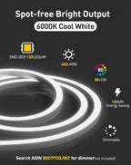 120V 3D Bend Neon Flex 6000K Cool White, IP65, ETL Listed