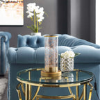 Adore Clear Glass and Brass Cylindrical Table Lamp | Pack of 2 image 2