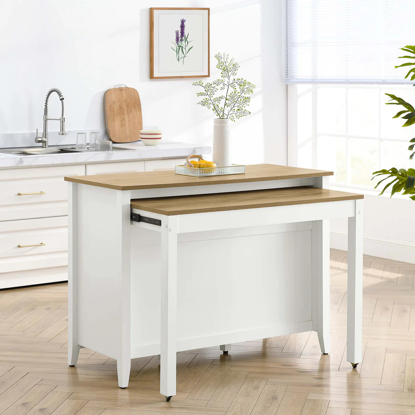 Oak White Farmstead Kitchen Island image 10