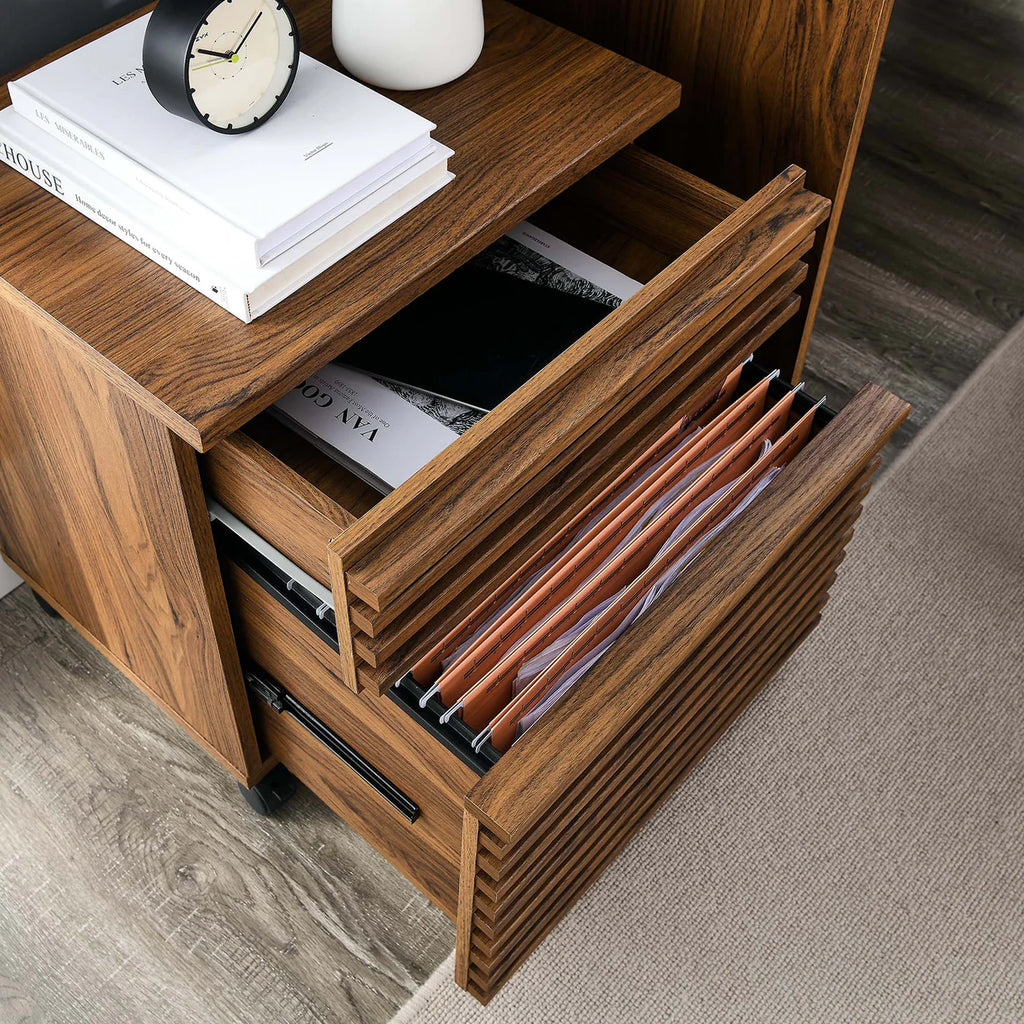 Render Walnut Wood File Cabinet image 7