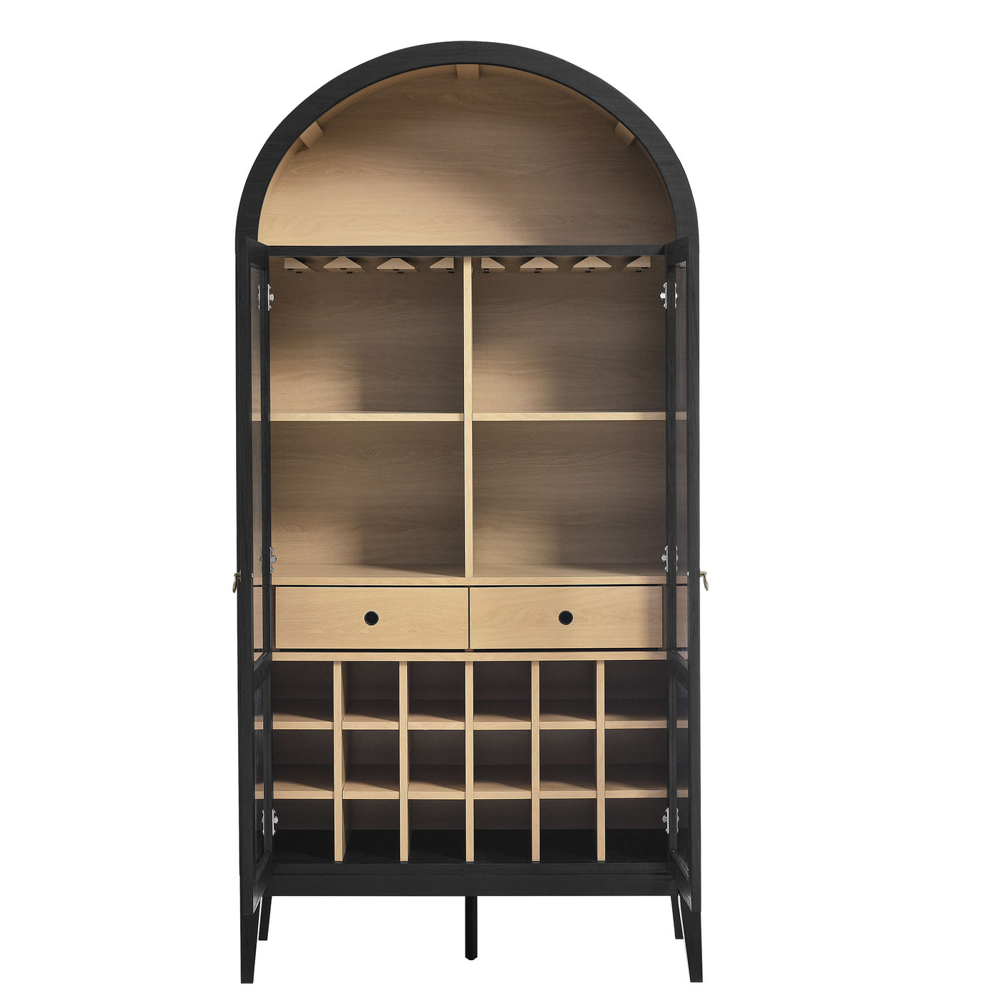 Nolan Arched Bar Cabinet in Black image 7