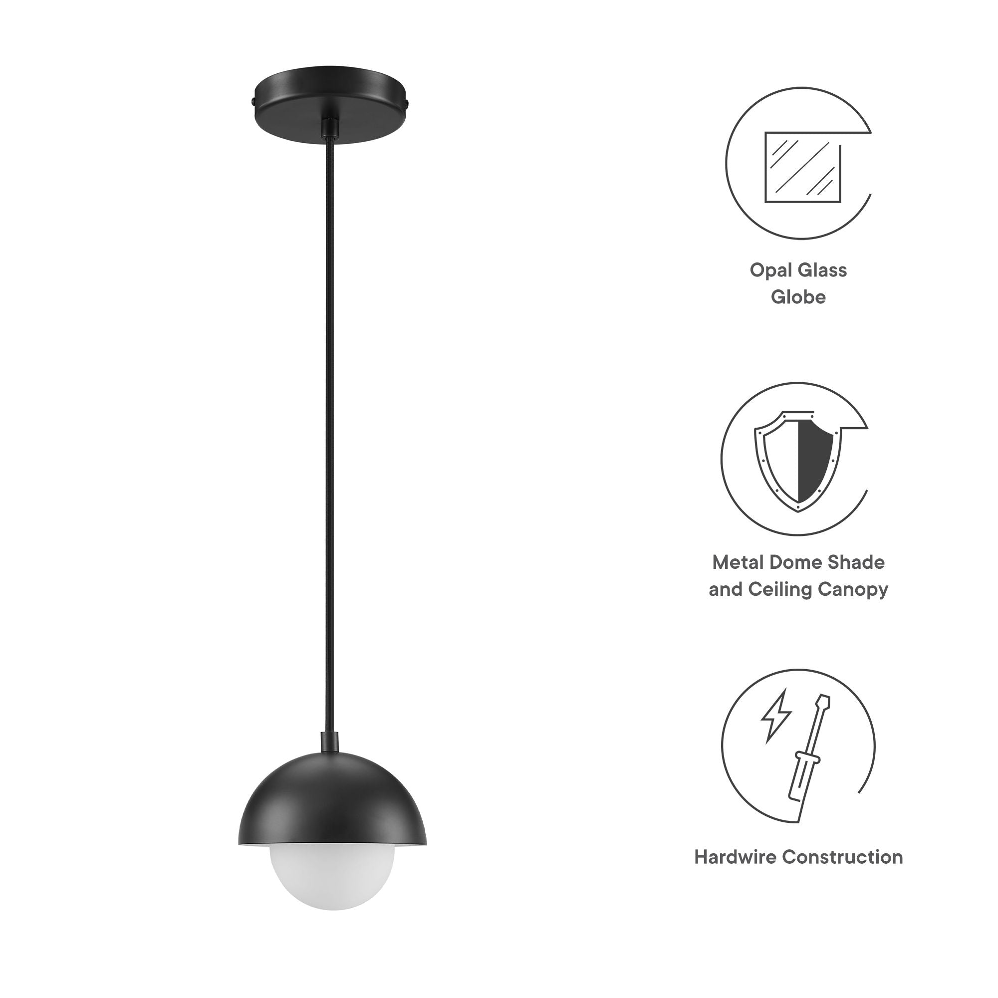 Eclipse Globe Pendant Light | Black &amp; Brass Color Options | Hanging Light | ETL Listed | Ideal For Living Room, Bedroom, Kitchen, Dining Area, Bathroom, Or Office | Pack of 3 image 3