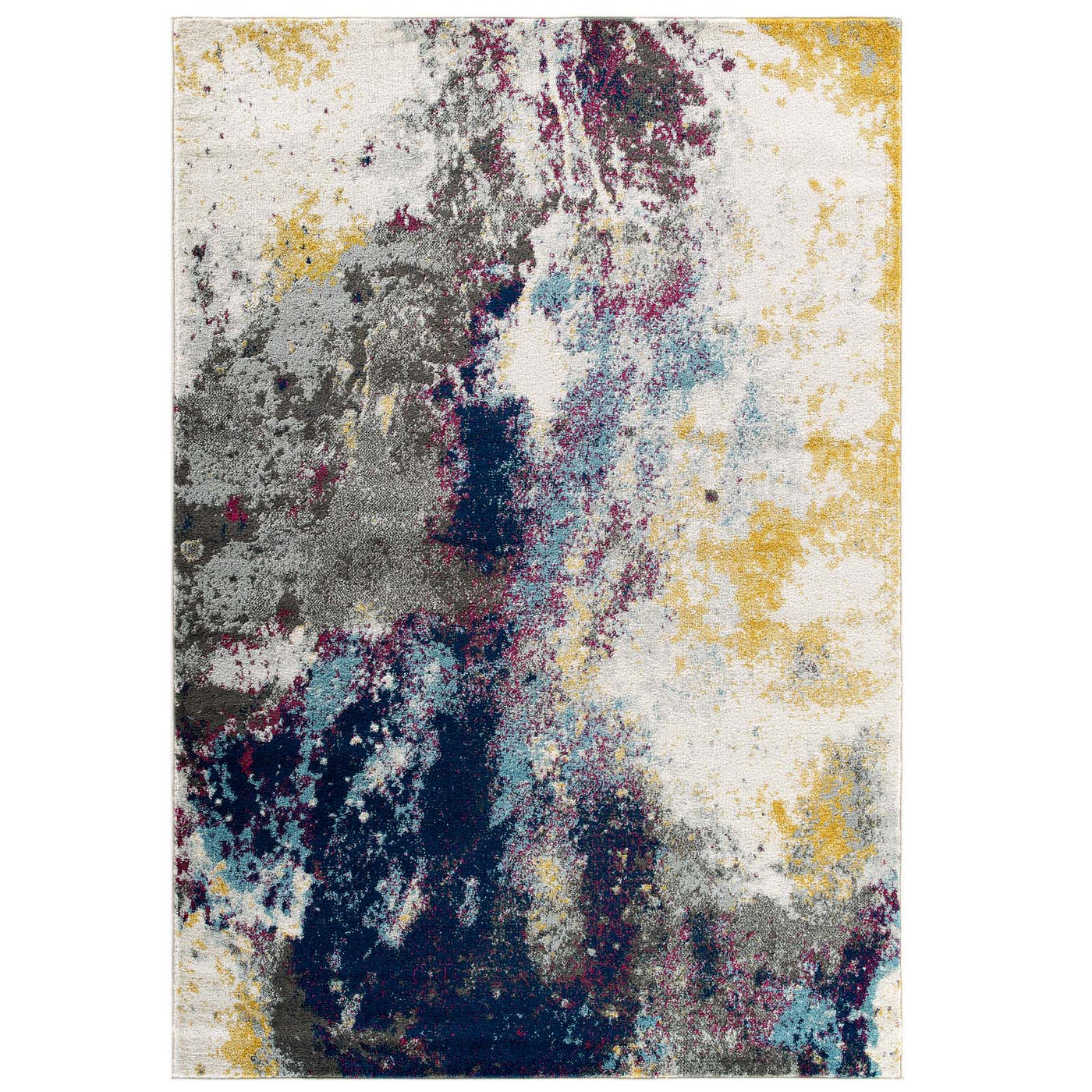 Entourage Adeline Contemporary Abstract 8x10 Area Rug | Multi Coloured Modern Design With Gripping Rubber Underside | Contemporary Area Rug image 8