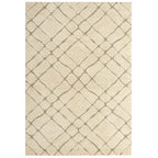 Jubilant Verona Abstract Geometric Shag 5x8 Area Rug | Creame and Beige | Shag Weave Of 1.18 Inches | Gripping Jute Fabric Underside | Soft High Density Polypropylene image 8