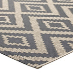 Jagged Geometric Diamond Trellis Indoor and Outdoor Area Rug | Gray and Beige | 5X8 &amp; 8X10 Size Options | Tight Low Pile Weave | Gripping Rubber Underside | 100% Soft Polypropylene | Pack Of 2 image 6