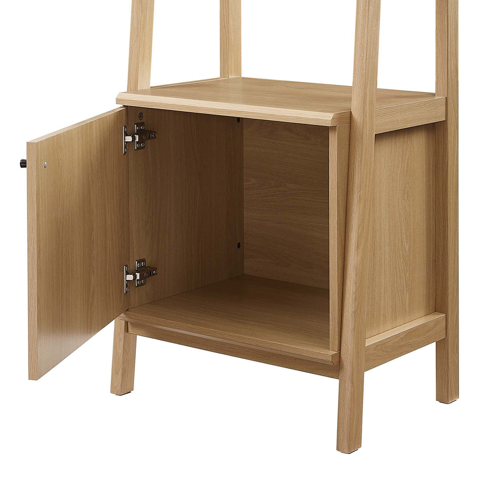 Bixby 21" Bookshelf | Walnut, Walnut White &amp; Oak Color Options | Particleboard &amp; MDF | Concealed Storage Area | White Shelves | Tiered Bookshelf image 4