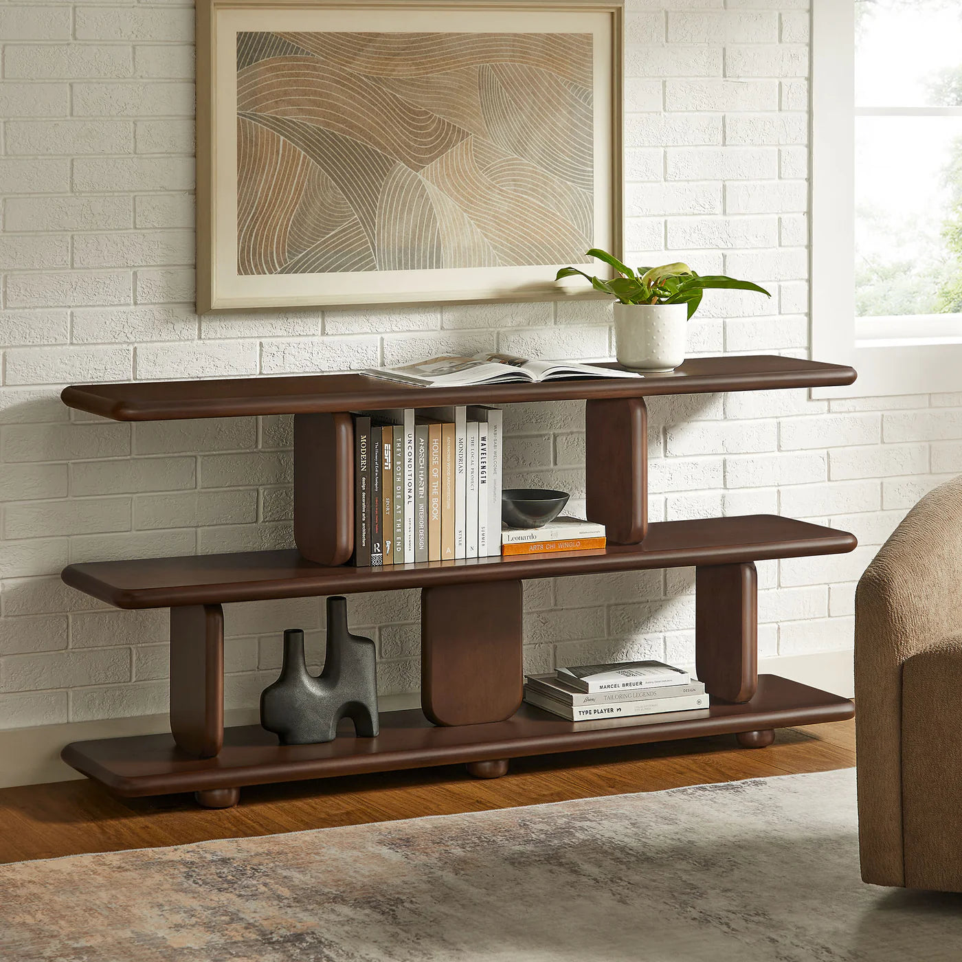 Lyle 2-Tier Sculptural Bookshelf image 14