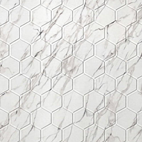 Hex Shower Wall Tiles For Shower and Tub Surrounds | Glue Up Easy To Install | 3 Wall Set image 5